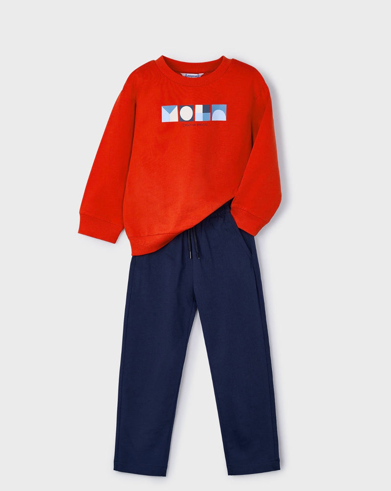 Mayoral orange/ navy tracksuit set