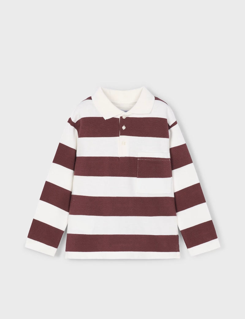Mayoral red striped polo