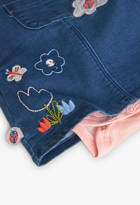 Boboli baby girl pinafore 2 piece