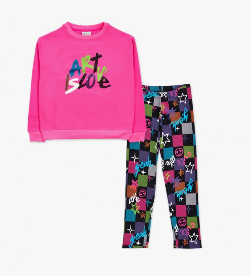 TucTuc Girls neon pink tracksuit