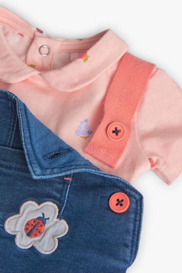 Boboli baby girl pinafore 2 piece