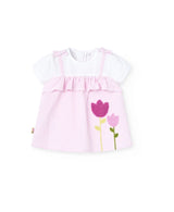 Boboli baby girl pink tulip dress