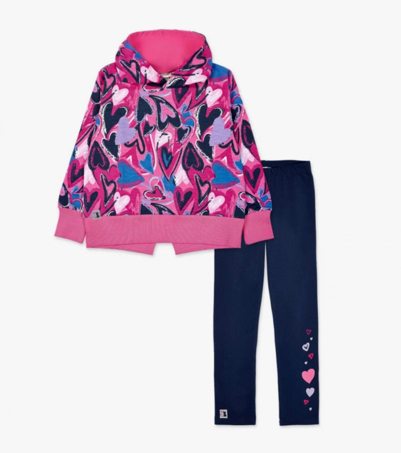 TucTuc Girls heart leggings set