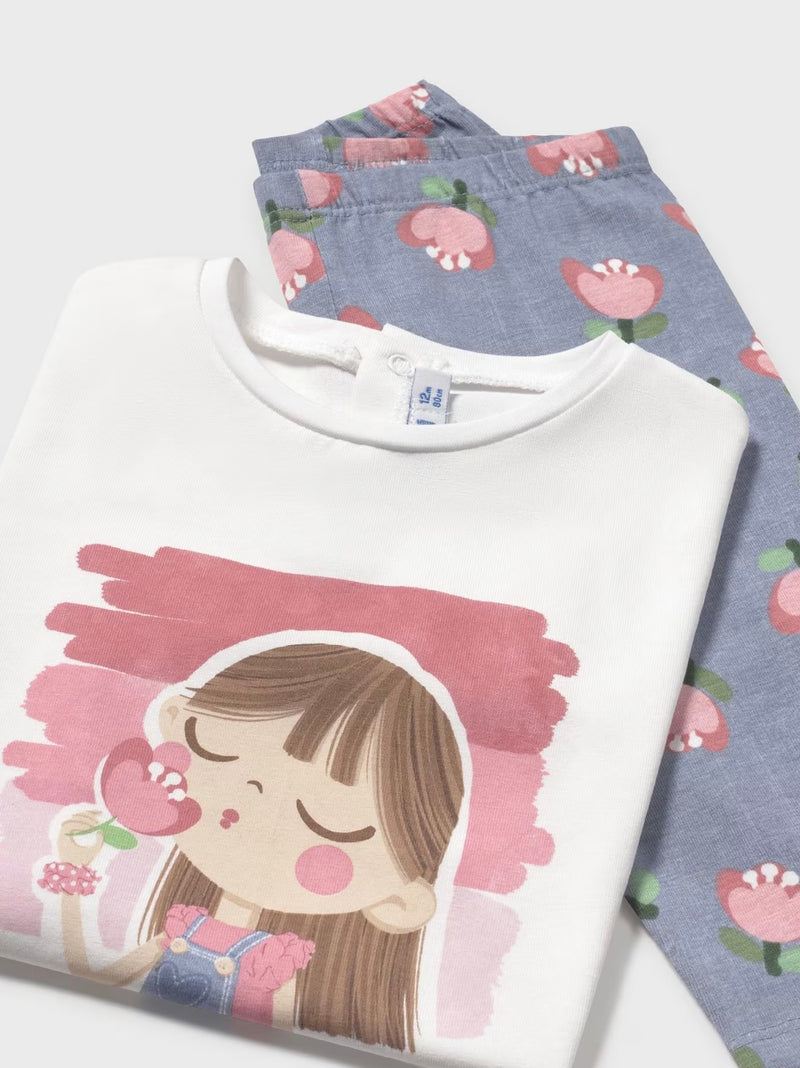 Mayoral baby girls leggings set