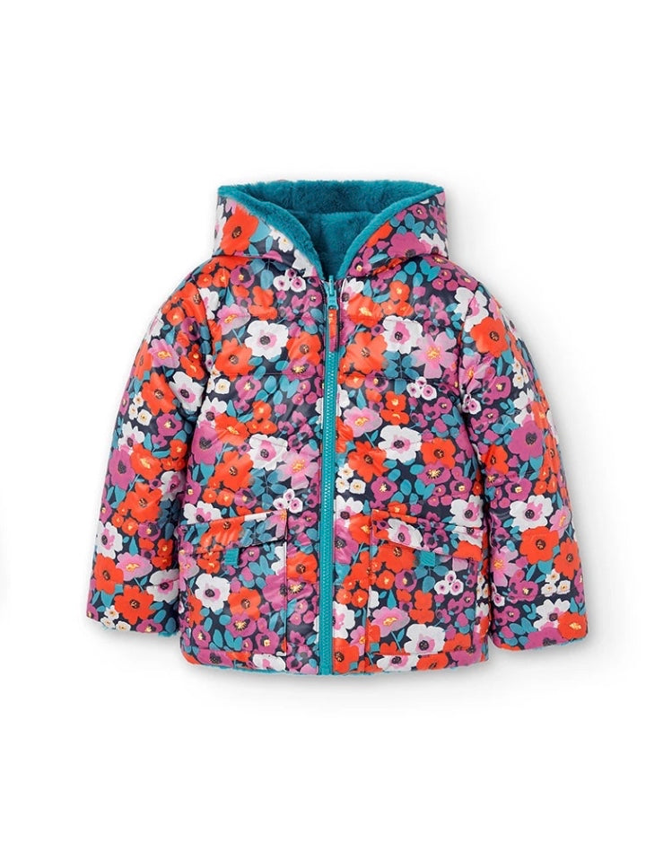 Boboli girls rev floral coat