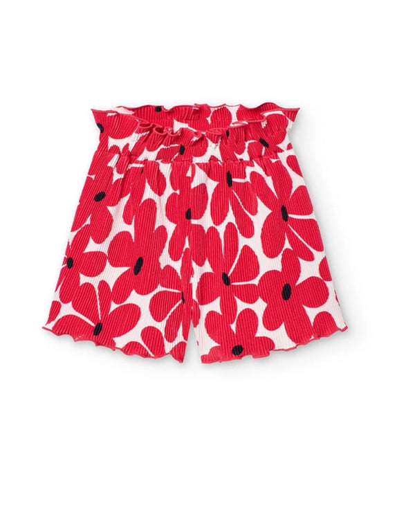 Boboli Girl red daisy shorts