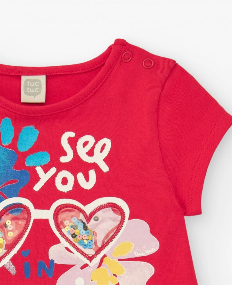 TucTuc girls heart sequin dress