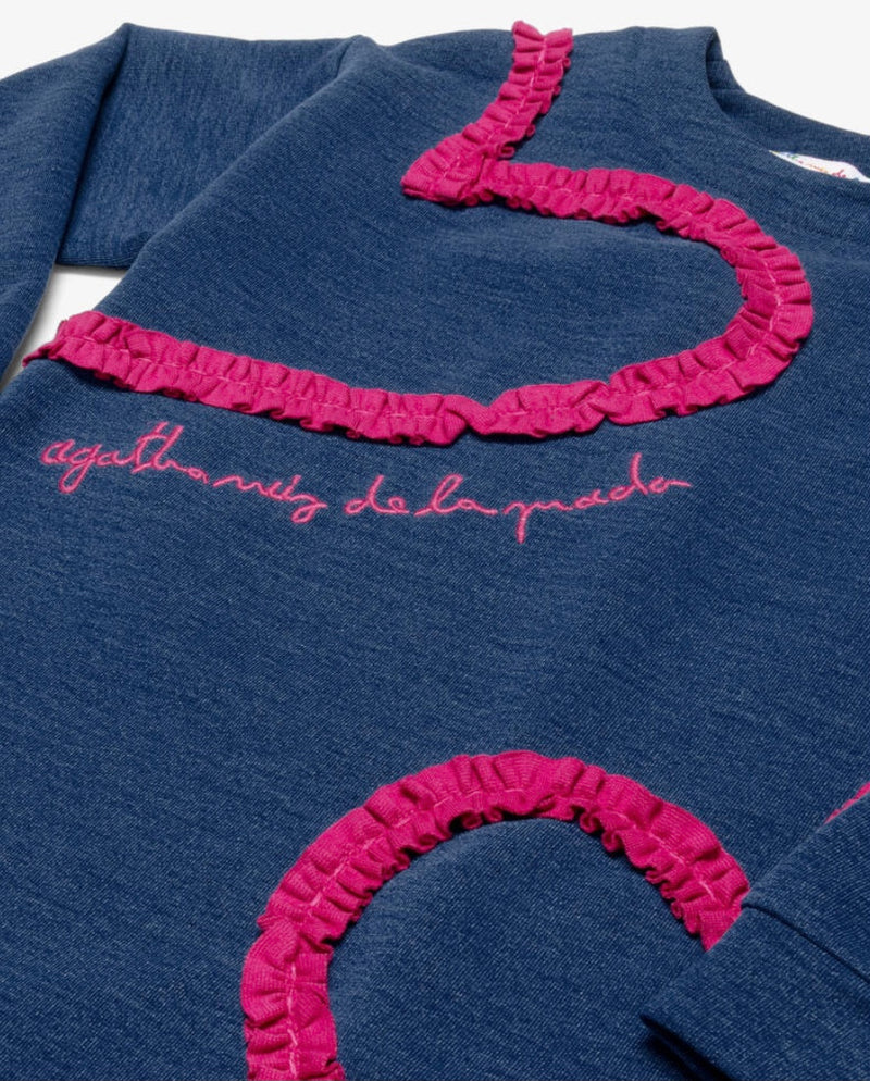 Agatha Ruiz Girls navy dress with hearts