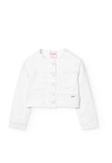 Boboli girls white denim jacket