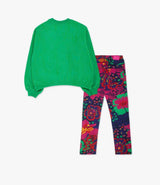 TucTuc Girls green leggings set