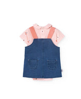 Boboli baby girl pinafore 2 piece