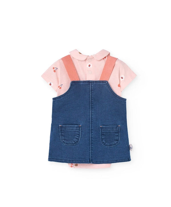 Boboli baby girl pinafore 2 piece