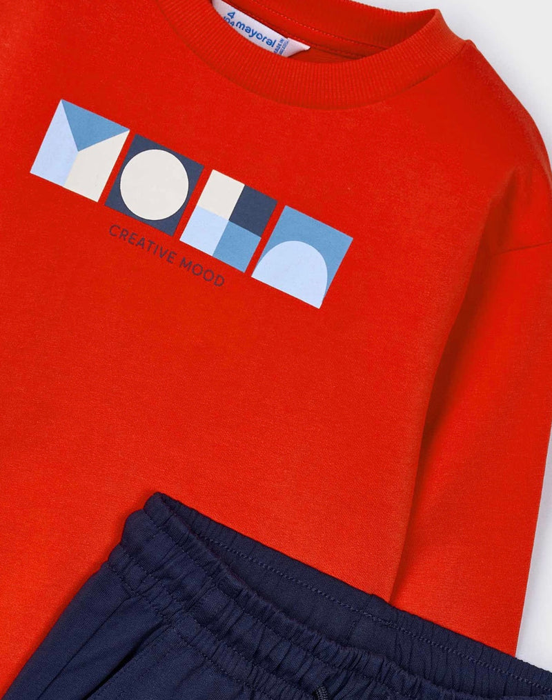 Mayoral orange/ navy tracksuit set