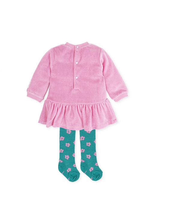 Agatha Ruiz Baby Girl pink velour dress
