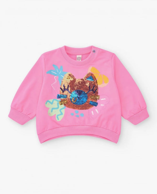 TucTuc girls sequin cat top