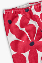 Boboli Girl red daisy leggings