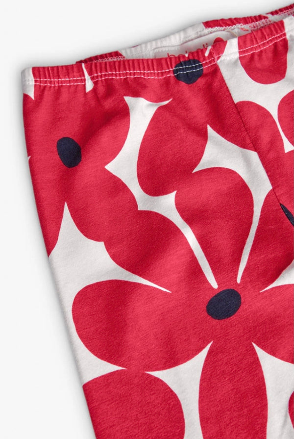 Boboli Girl red daisy leggings