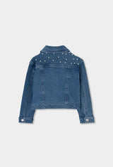 Boboli Girls Denim & Pearl Jacket