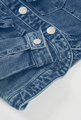 Boboli Girls Denim & Pearl Jacket