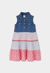 Boboli Denim Layered Dress