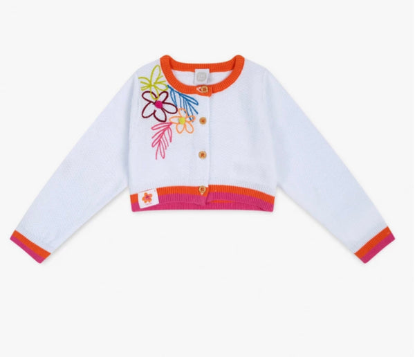 TucTuc white flower cardigan