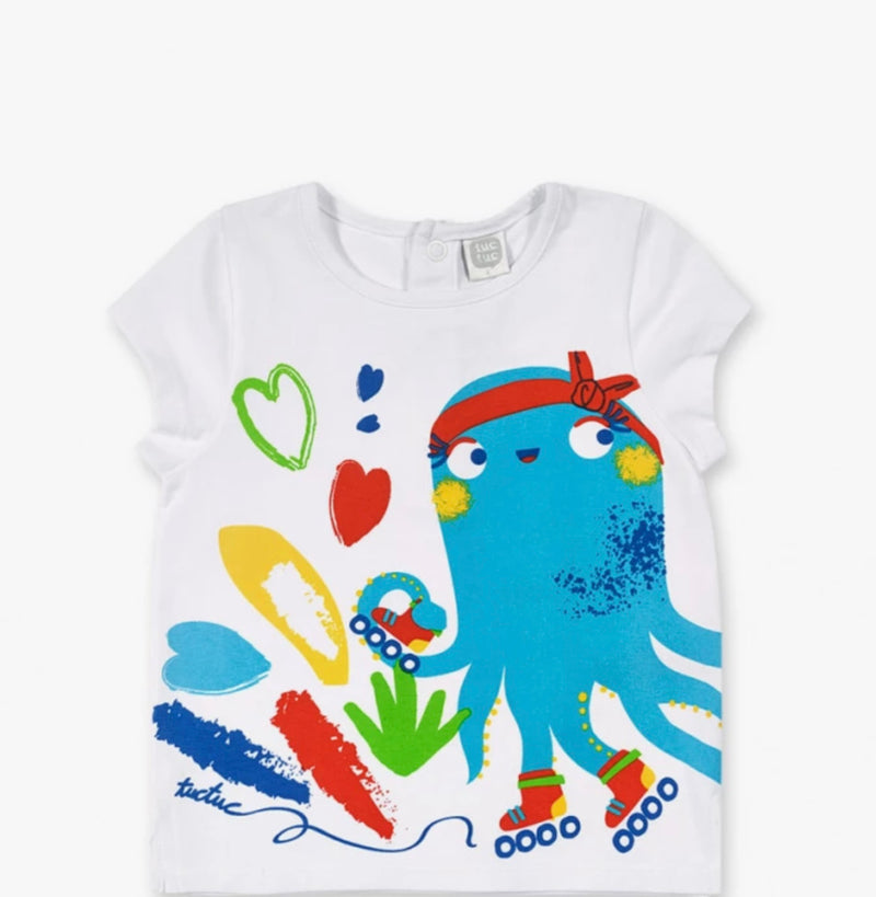 TucTuc octopus t-shirt and legging shorts set