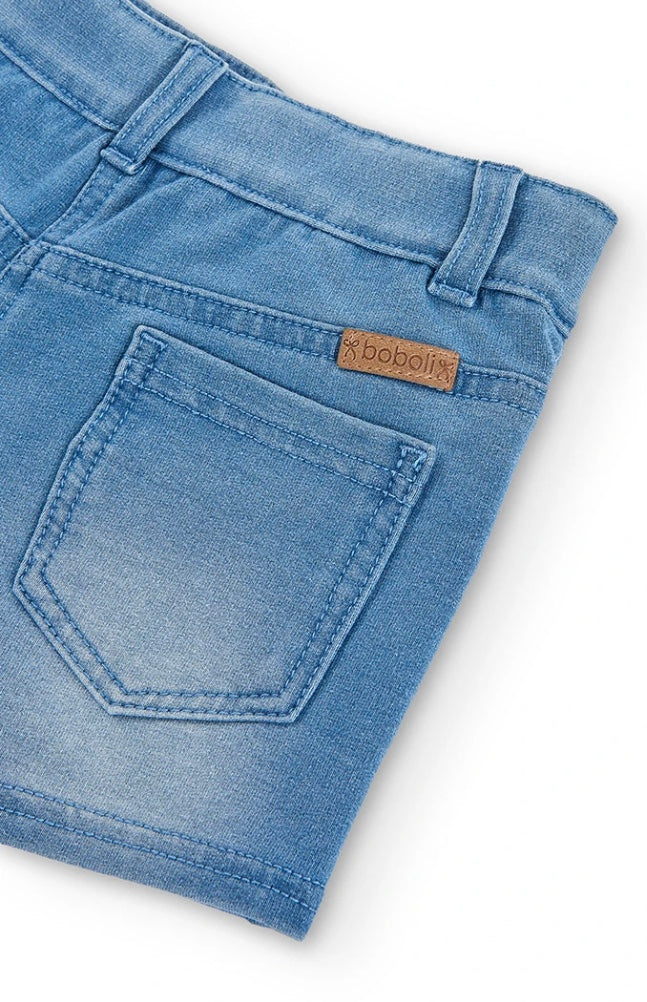 Boboli Girl Stretchy Light Denim Shorts