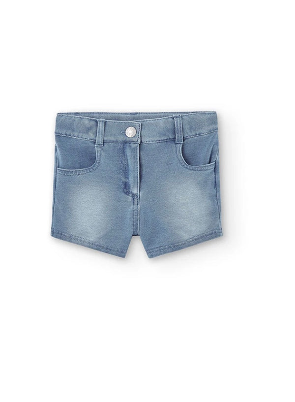 Boboli Girl Stretchy Light Denim Shorts