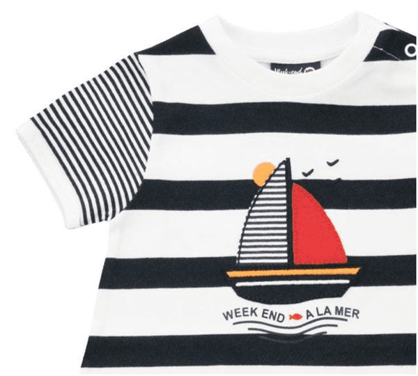 Weekend a La Mer Baby Boy Striped Romper