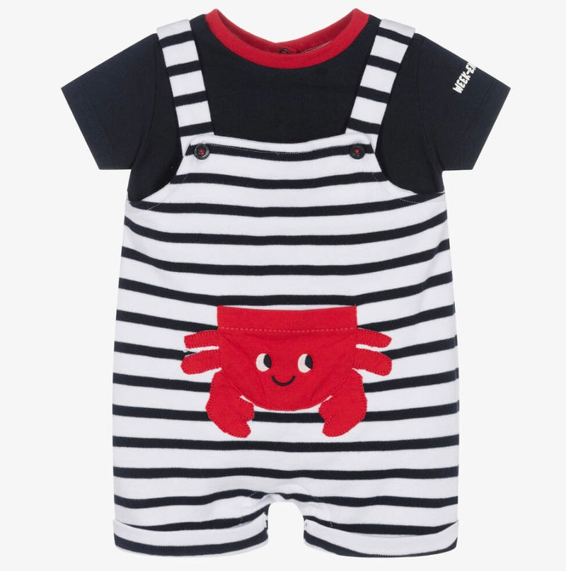 Weekend a La Mer Baby Boy Crab Romper
