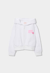 Boboli Girls White Zip Hoodie