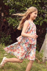 Boboli Pleated Floral Dress