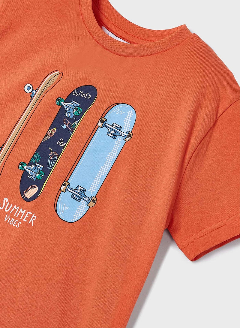 Mayoral Boys Orange Bermuda Set