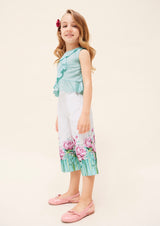 Mayoral Girl Turquoise Cropped Pants Set