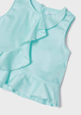 Mayoral Girl Turquoise Cropped Pants Set