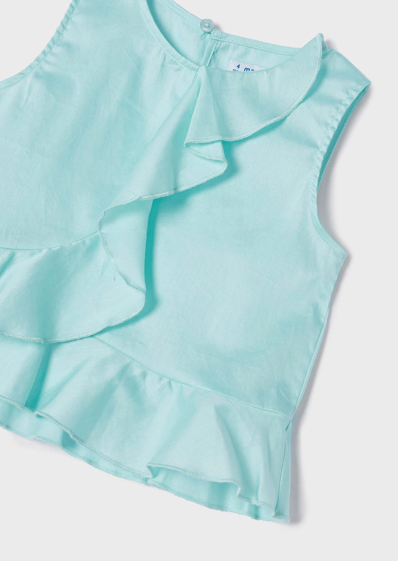 Mayoral Girl Turquoise Cropped Pants Set