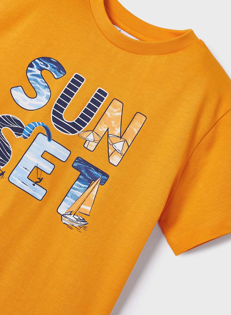 Mayoral Boys Orange Tee 3 Piece