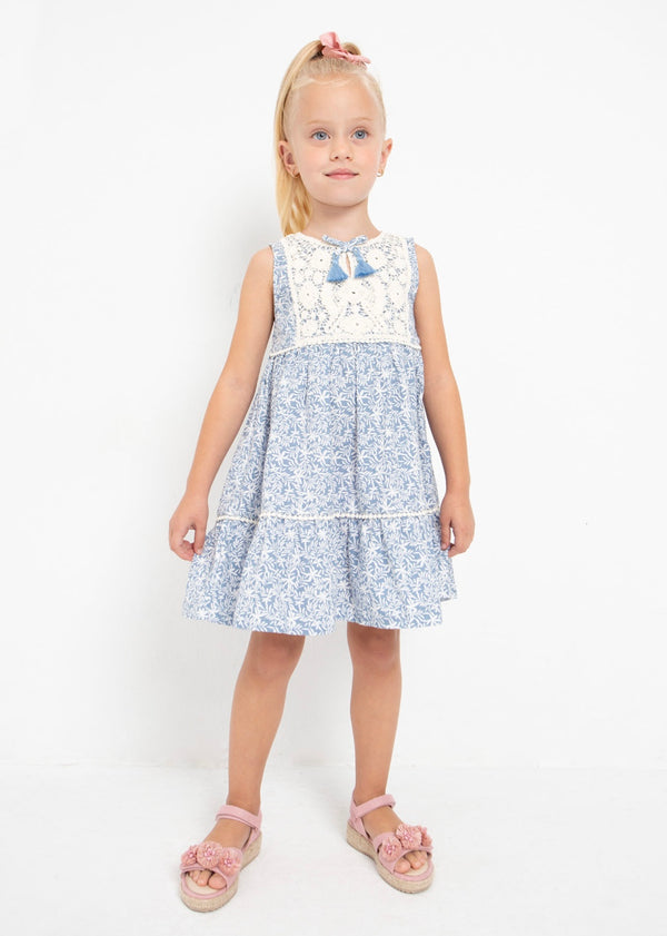 Mayoral Girl Blue Crochet Dress