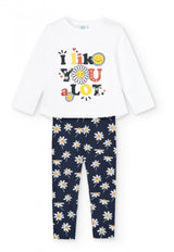 Boboli Girl Navy Daisy Legging Set