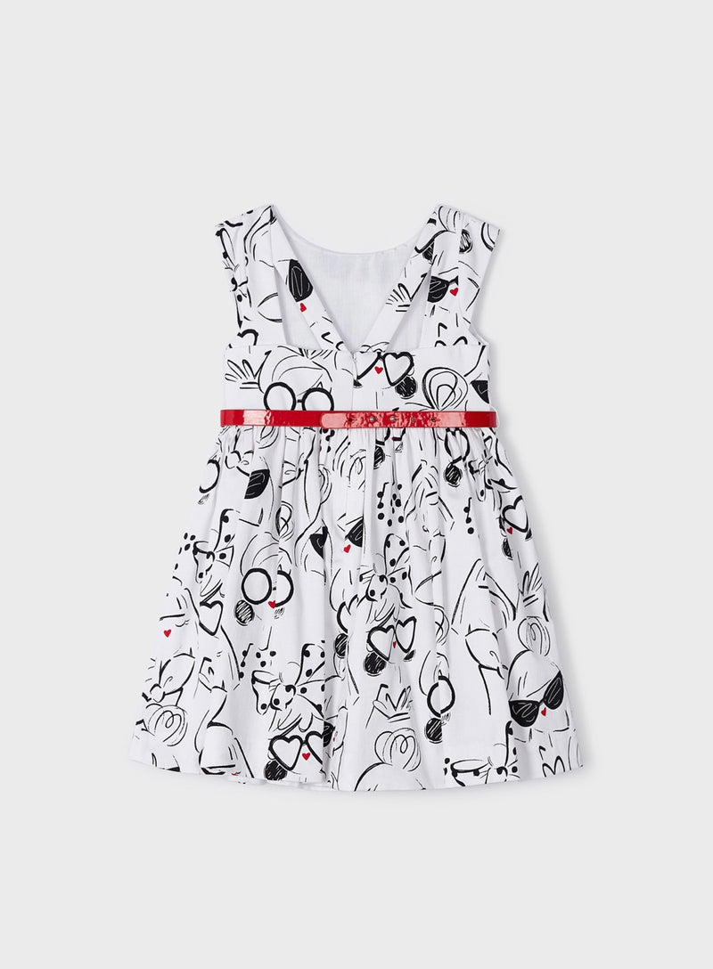 Mayoral Girl White Belted Dress