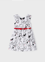 Mayoral Girl White Belted Dress