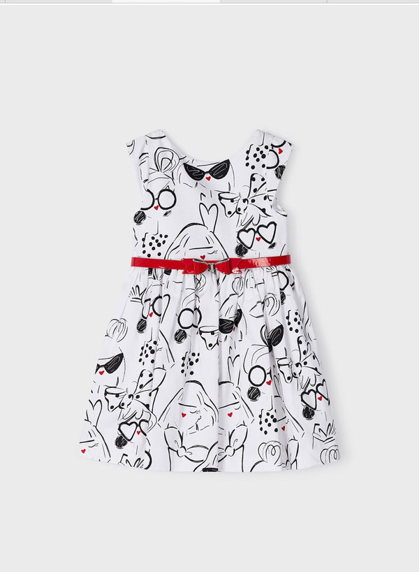 Mayoral Girl White Belted Dress