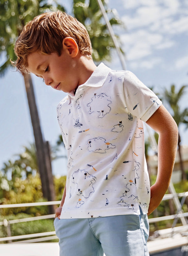 Mayoral Boys White Short Sleeved Polo