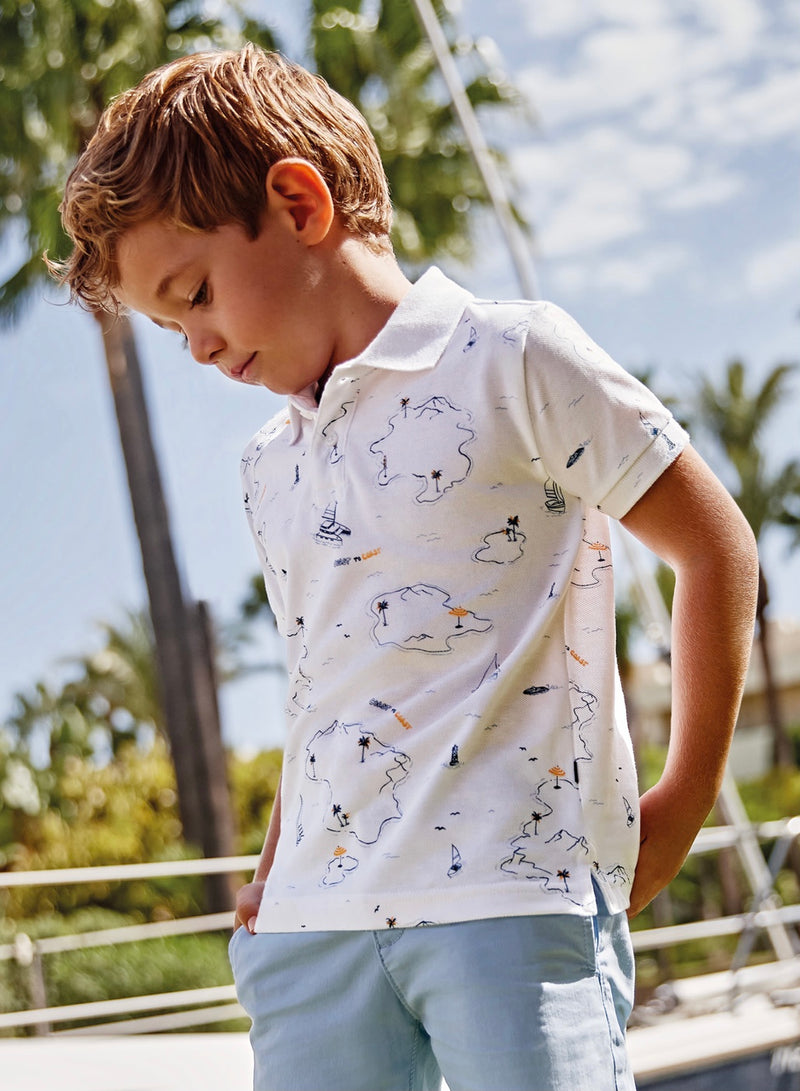 Mayoral Boys White Short Sleeved Polo