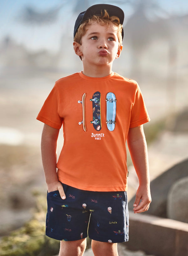 Mayoral Boys Orange Bermuda Set
