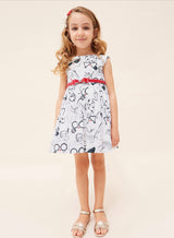 Mayoral Girl White Belted Dress