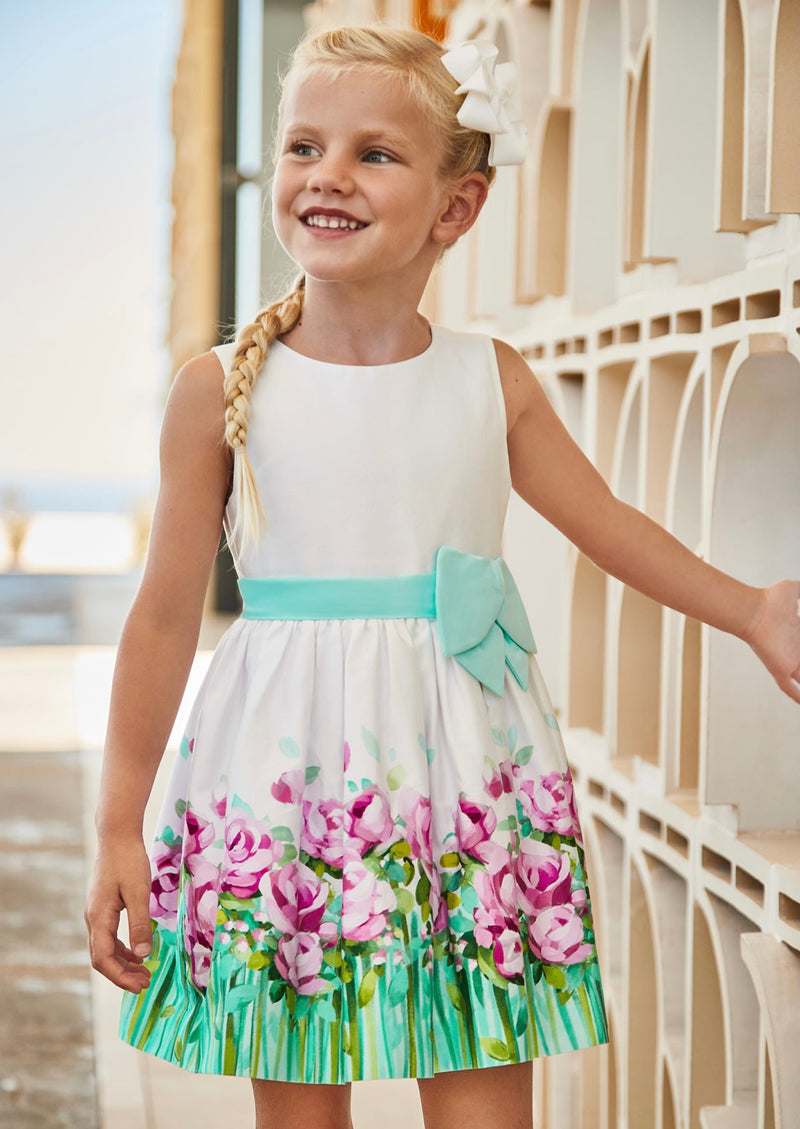 Mayoral Girl White Roses Dress