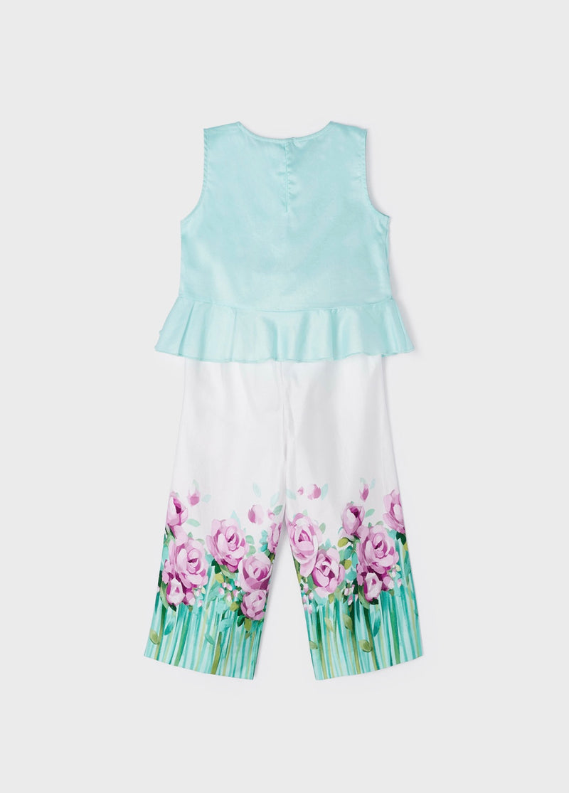 Mayoral Girl Turquoise Cropped Pants Set