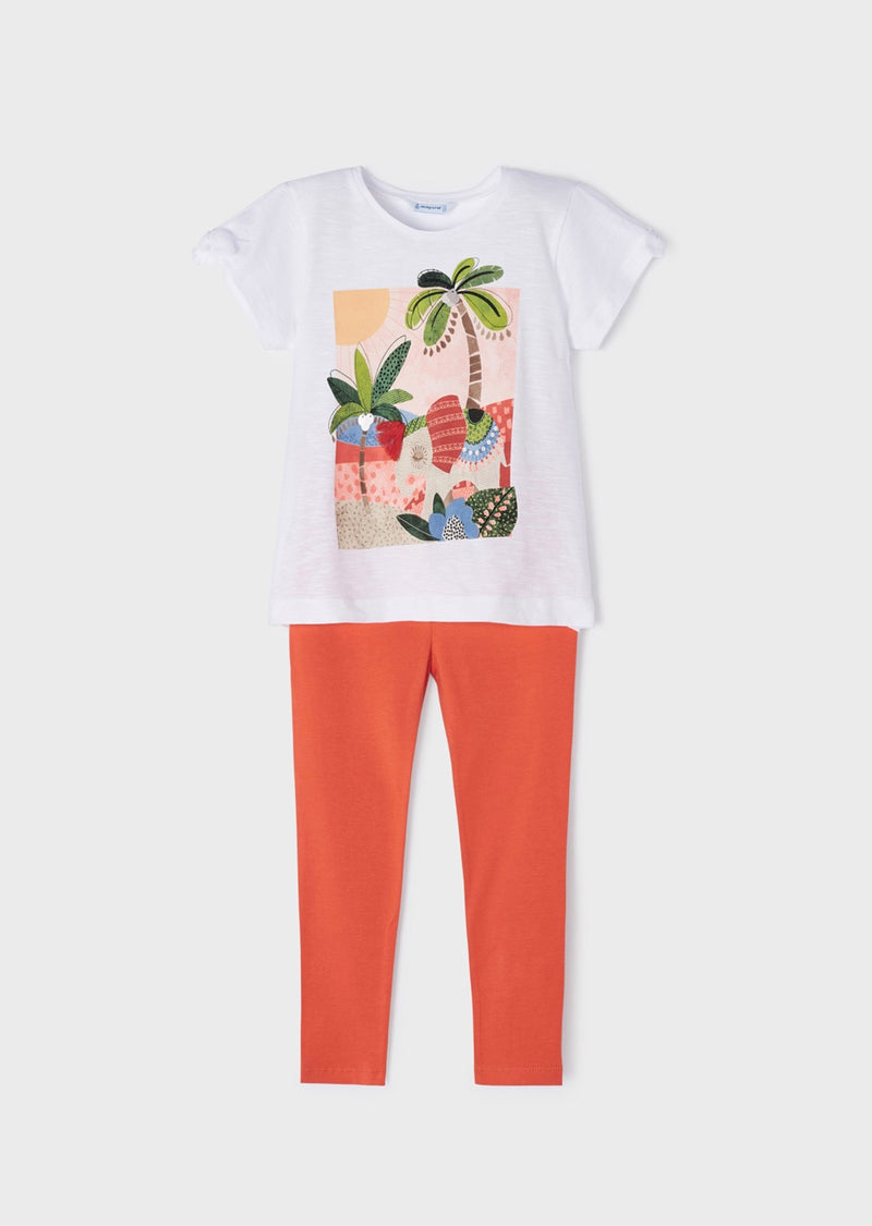 Mayoral Girl Orange Leggings Set