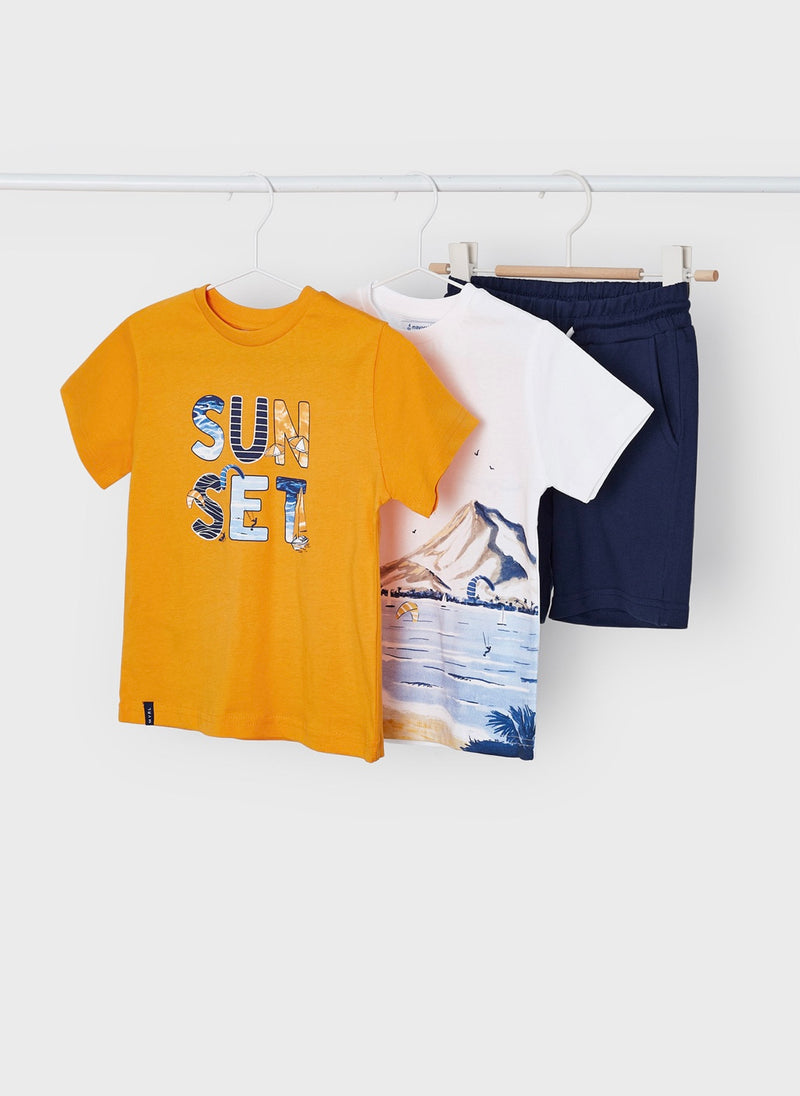 Mayoral Boys Orange Tee 3 Piece